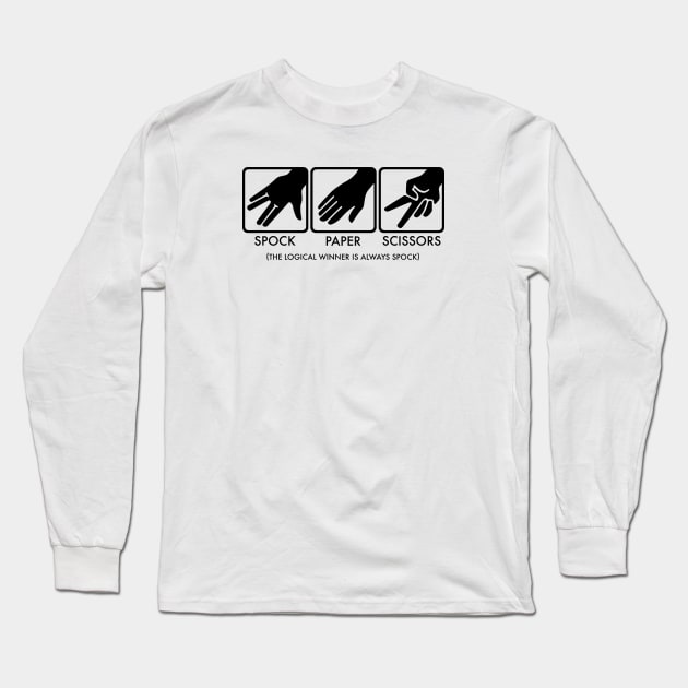 STAR TREK PAPER SCISSORS Long Sleeve T-Shirt by ROBZILLA